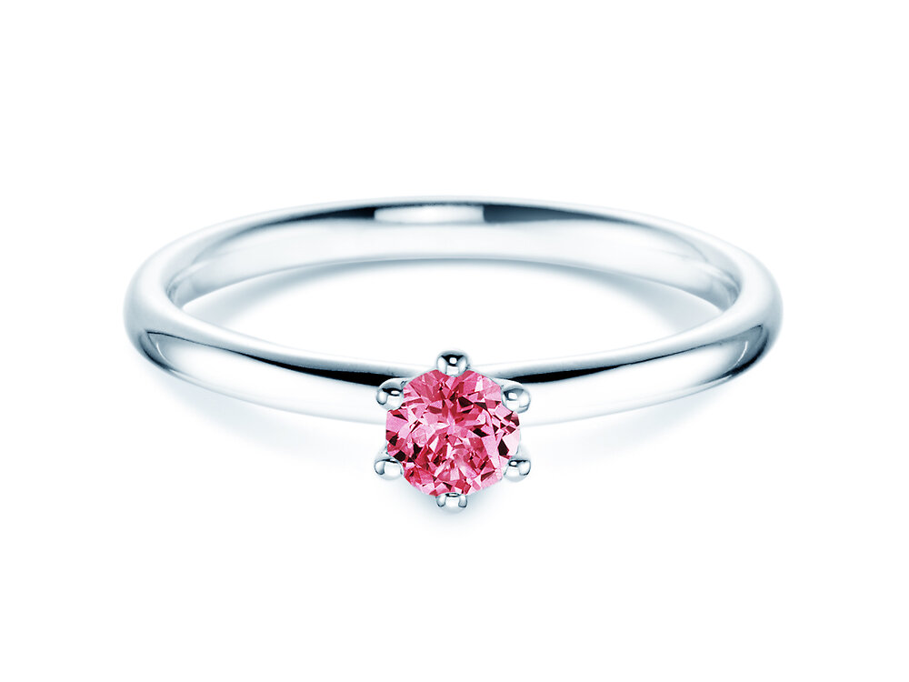 Verlobungsring Classic Colour in Platin 950/- mit Pinker Turmalin 0,25ct