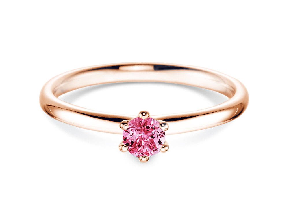 Verlobungsring Classic Colour in 18K Roségold mit Pinker Turmalin 0,15ct