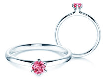 Verlobungsring Classic Colour in 14K Weißgold mit Pinker Turmalin 0,15ct