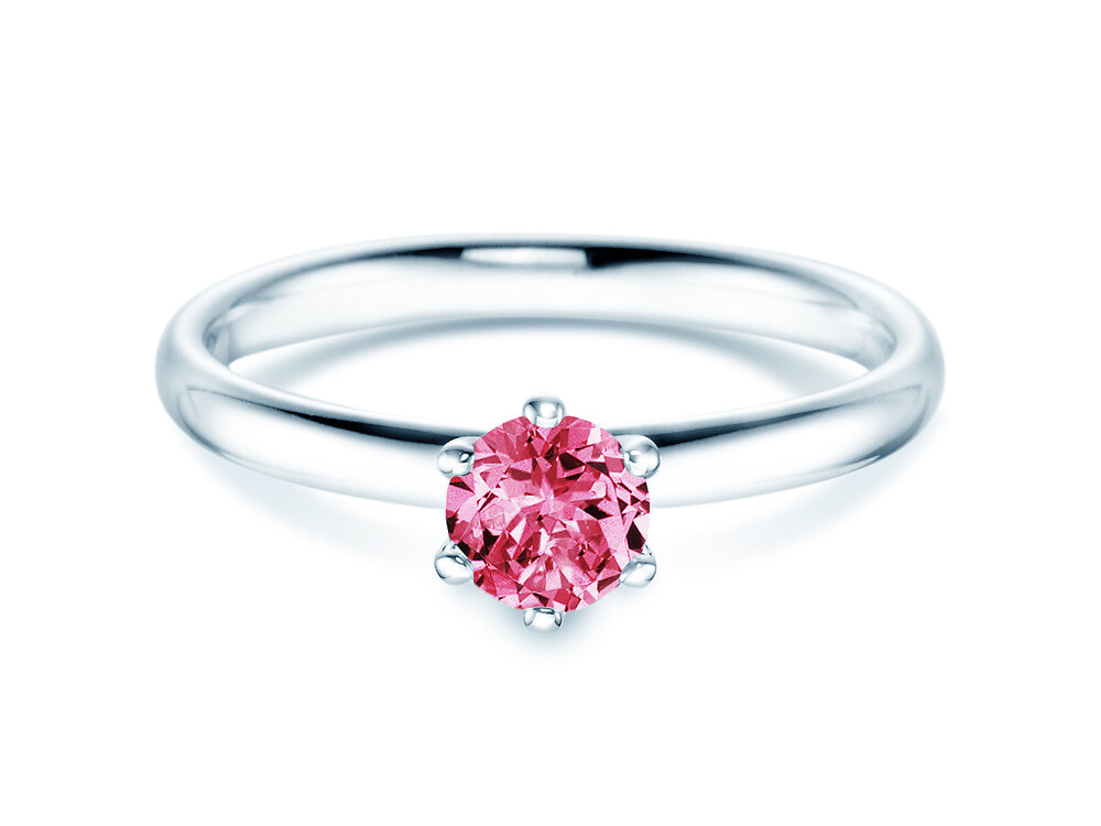 Verlobungsring Classic Colour in Platin 950/- mit Pinker Turmalin 0,50ct