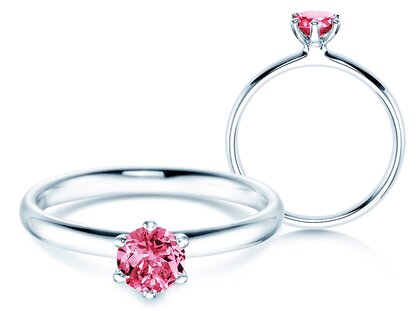 Verlobungsring Classic Colour in 9K Weißgold mit Pinker Turmalin 0,50ct