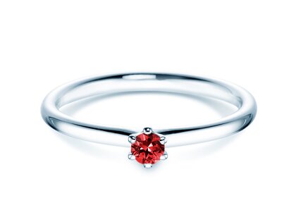 Verlobungsring Classic Colour in 9K Weißgold mit Rubin 0,05ct