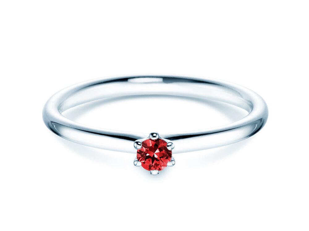 Verlobungsring Classic Colour in Platin 950/- mit Rubin 0,05ct