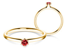 Verlobungsring Classic Colour in 14K Gelbgold mit Rubin 0,10ct