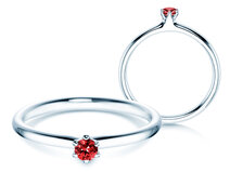 Verlobungsring Classic Colour in Silber 925/- mit Rubin 0,05ct