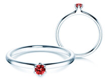 Verlobungsring Classic Colour in Silber 925/- mit Rubin 0,05ct