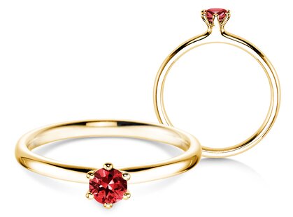 Verlobungsring Classic Colour in 9K Gelbgold mit Rubin 0,15ct