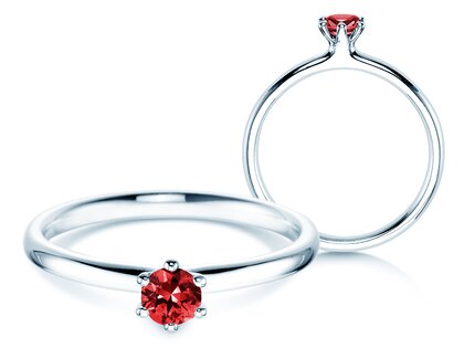 Verlobungsring Classic Colour in 9K Weißgold mit Rubin 0,25ct