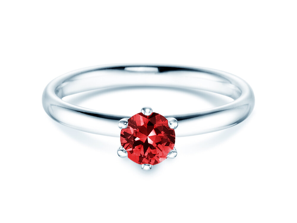 Verlobungsring Classic Colour in Platin 950/- mit Rubin 0,50ct