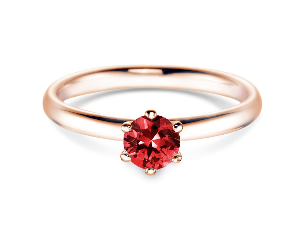 Verlobungsring Classic Colour in 9K Roségold mit Rubin 0,50ct