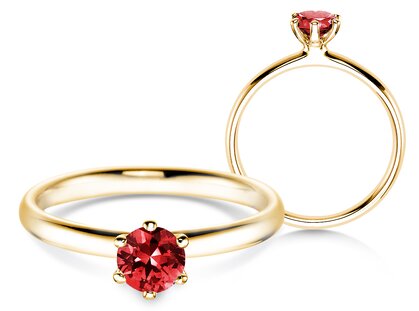 Verlobungsring Classic Colour in 14K Gelbgold mit Rubin 0,50ct