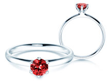 Verlobungsring Classic Colour in 18K Weißgold mit Rubin 0,50ct