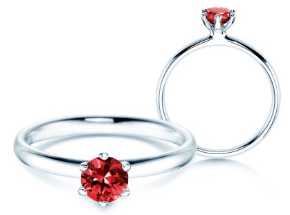 Verlobungsring Classic Colour in 18K Weißgold mit Rubin 0,50ct