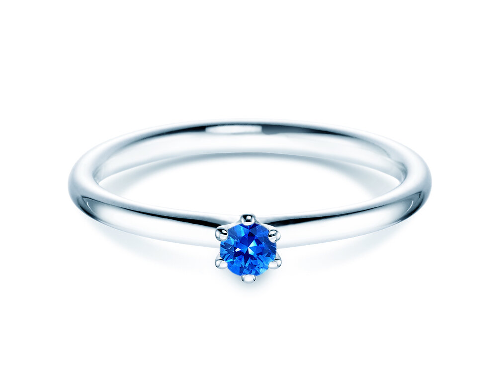 Verlobungsring Classic Colour in Platin 950/- mit Saphir 0,05ct