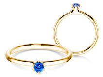 Verlobungsring Classic Colour in 18K Gelbgold mit Saphir 0,05ct