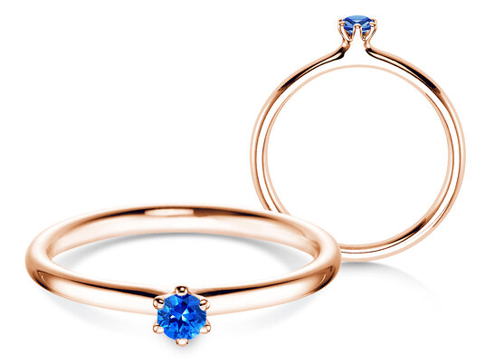 Verlobungsring Classic Colour in Silber 925/- mit Saphir 0,05ct