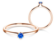 Verlobungsring Classic Colour in 9K Roségold mit Saphir 0,05ct