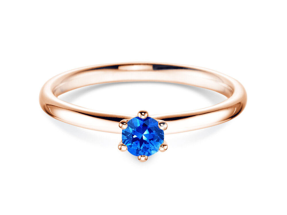 Verlobungsring Classic Colour in 18K Roségold mit Saphir 0,15ct