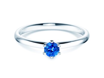 Verlobungsring Classic Colour in 14K Weißgold mit Saphir 0,25ct