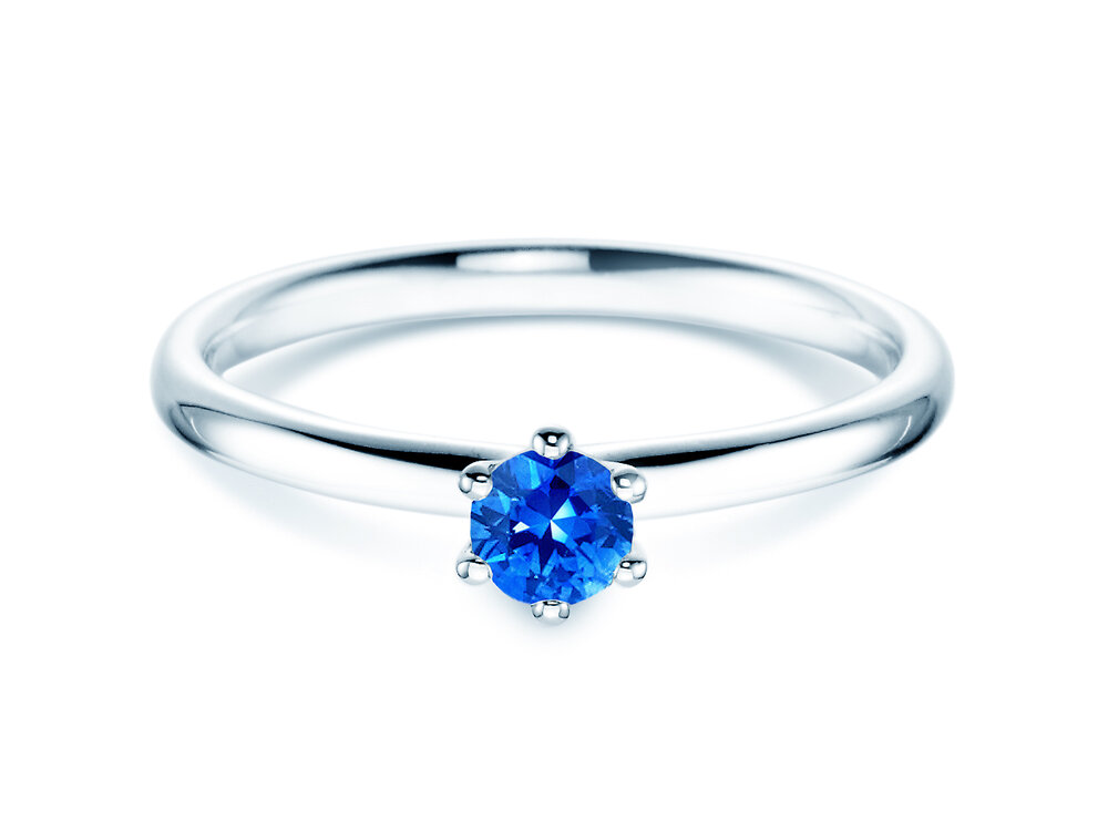 Verlobungsring Classic Colour in Platin 950/- mit Saphir 0,15ct