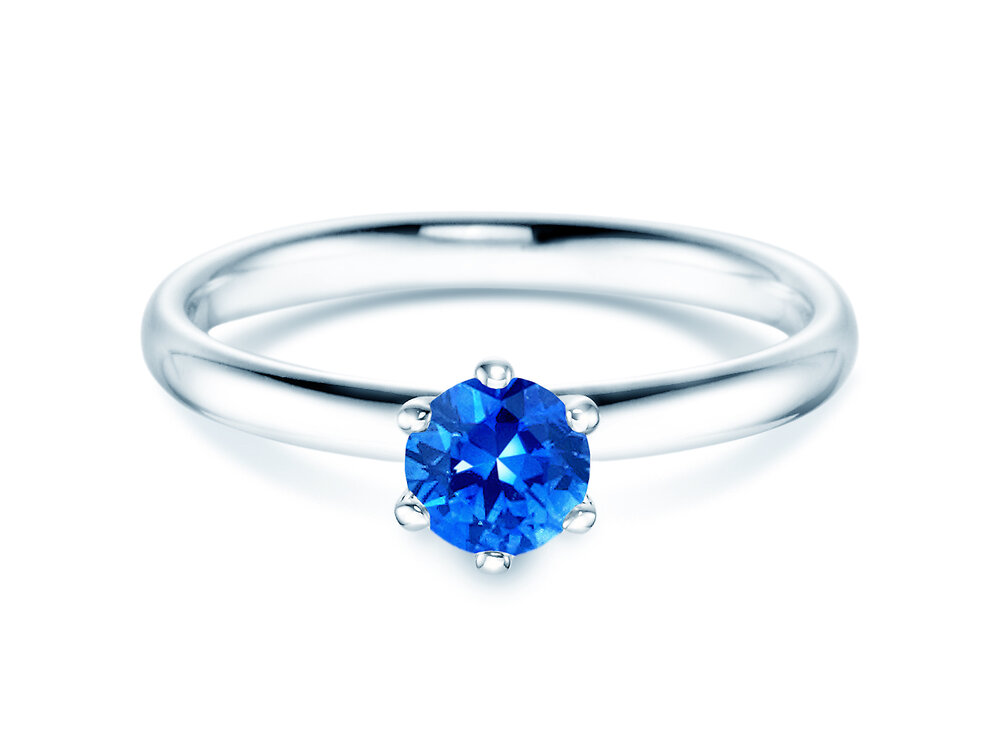 Verlobungsring Classic Colour in Platin 950/- mit Saphir 0,50ct