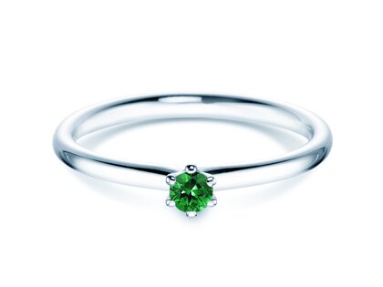 Verlobungsring Classic Colour in Silber 925/- mit Smaragd 0,05ct