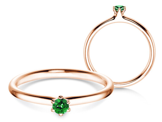 Verlobungsring Classic Colour in Silber 925/- mit Smaragd 0,05ct