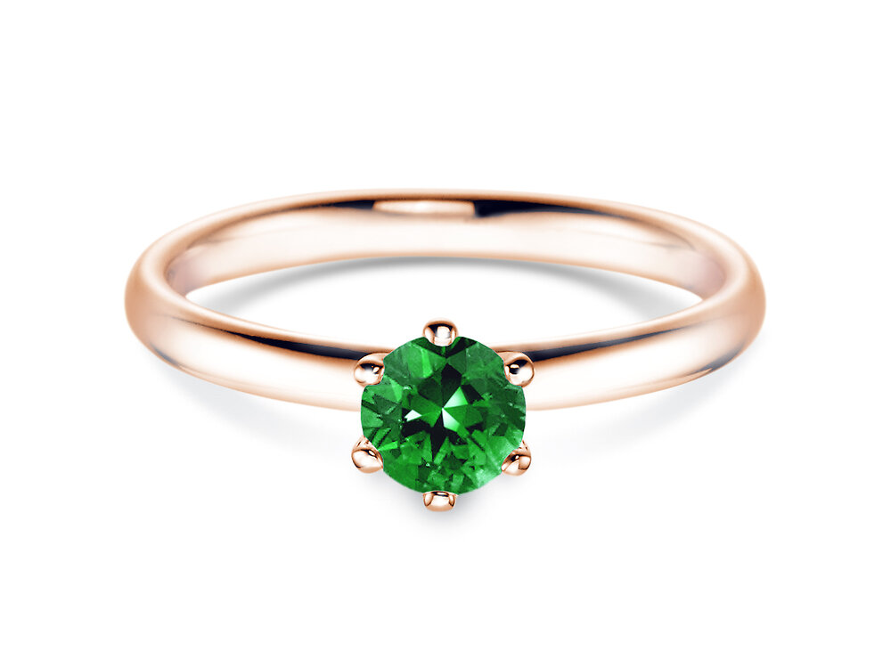 Verlobungsring Classic Colour in 9K Roségold mit Smaragd 0,50ct