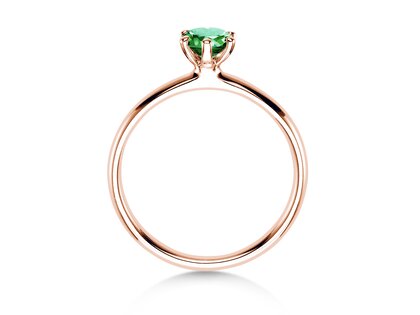 Verlobungsring Classic Colour in 9K Roségold mit Smaragd 0,50ct