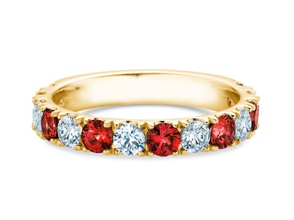 Verlobungsring Dusk mit Diamant und Farbedelstein in Gelbgold
