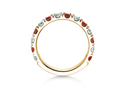 Verlobungsring Dusk mit Diamant und Farbedelstein in Gelbgold