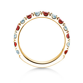 Verlobungsring Dusk mit Diamant und Farbedelstein in Gelbgold