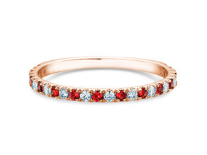 Verlobungsring Dusk mit Diamant und Farbedelstein in 14K Roségold mit Rubin 0,19ct und Diamanten 0,19ct