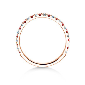 Verlobungsring Dusk mit Diamant und Farbedelstein in 14K Roségold mit Rubin 0,19ct und Diamanten 0,19ct
