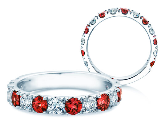 Verlobungsring Dusk mit Diamant und Farbedelstein in Platin