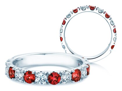 Verlobungsring Dusk mit Diamant und Farbedelstein in Weißgold