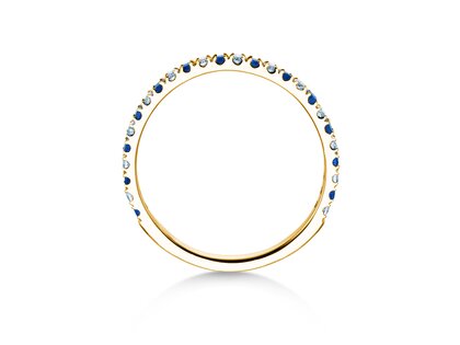 Verlobungsring Dusk mit Diamant und Farbedelstein in 14K Gelbgold mit Saphir 0,19ct und Diamanten 0,19ct