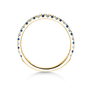 Verlobungsring Dusk mit Diamant und Farbedelstein in 14K Gelbgold mit Saphir 0,19ct und Diamanten 0,19ct