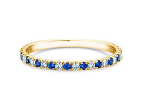 Verlobungsring Dusk mit Diamant und Farbedelstein in 14K Gelbgold mit Saphir 0,19ct und Diamanten 0,19ct
