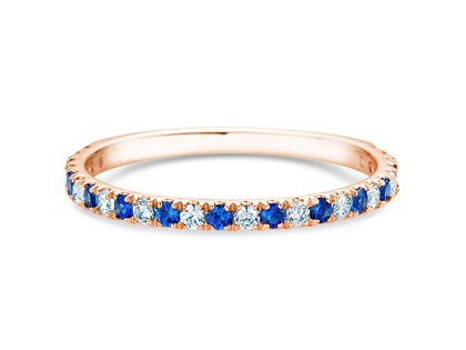 Verlobungsring Dusk mit Diamant und Farbedelstein in 14K Roségold mit Saphir 0,19ct und Diamanten 0,19ct
