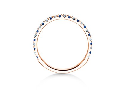 Verlobungsring Dusk mit Diamant und Farbedelstein in 14K Roségold mit Saphir 0,19ct und Diamanten 0,19ct