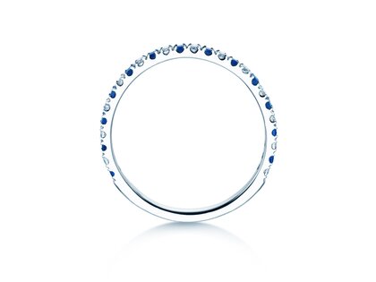 Verlobungsring Dusk mit Diamant und Farbedelstein in 14K Weißgold mit Saphir 0,19ct und Diamanten 0,19ct