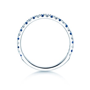 Verlobungsring Dusk mit Diamant und Farbedelstein in 14K Weißgold mit Saphir 0,19ct und Diamanten 0,19ct