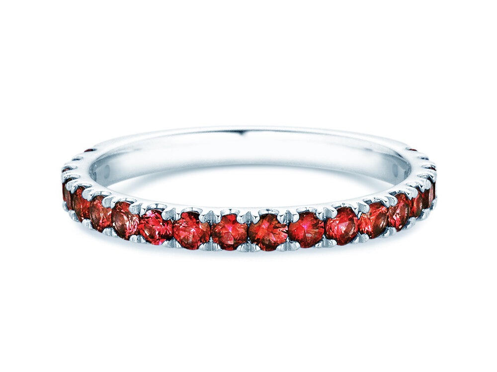 Verlobungsring Dusk mit Farbedelstein in Platin 950/- mit Rubin 0,38ct