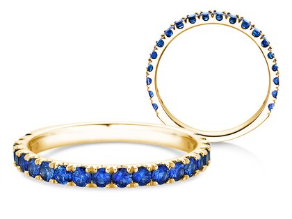 Verlobungsring  Dusk mit Farbedelstein in 14K Gelbgold mit Saphir 0,38ct