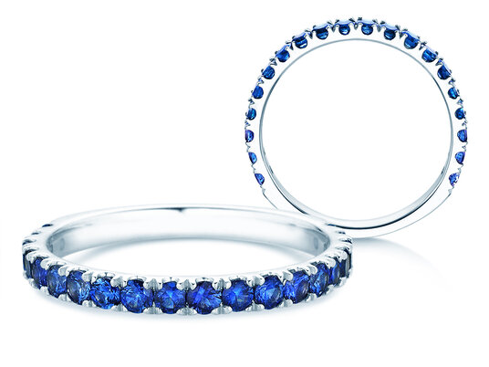 Verlobungsring  Dusk mit Farbedelstein in 14K Weißgold mit Saphir 0,38ct