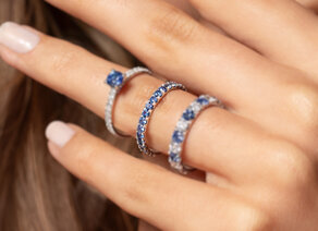 Verlobungsring  Dusk mit Farbedelstein in 14K Roségold mit Saphir 0,96ct