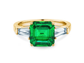 Verlobungsring Emerald Elegance in 9K Gelbgold mit Smaragd 1,80ct und Diamanten 0,40ct