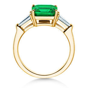 Verlobungsring Emerald Elegance in 9K Gelbgold mit Smaragd 1,80ct und Diamanten 0,40ct