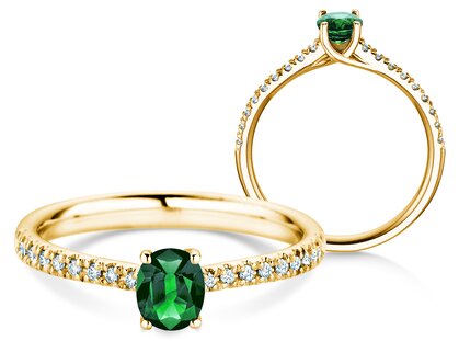 Verlobungsring Glow Pavé in 9K Gelbgold